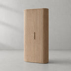 Byrton Reeded White Oak Tall Cabinet