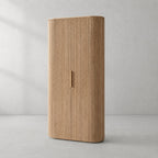 Byrton Reeded White Oak Tall Cabinet