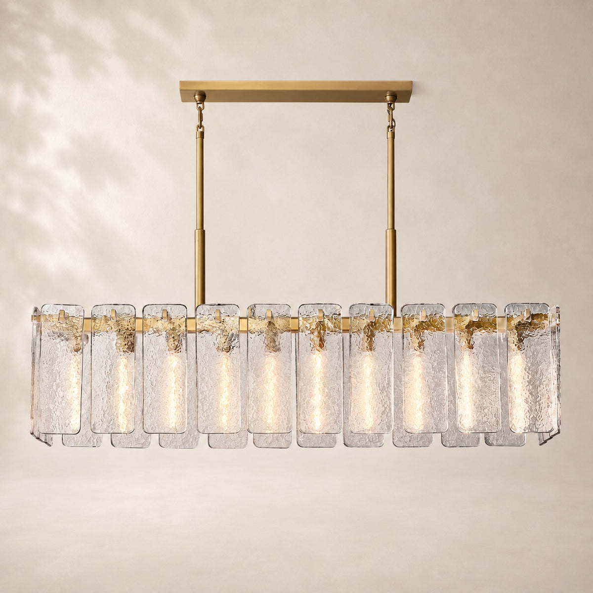 Calvane Glass Rectangular Chandelier 60"