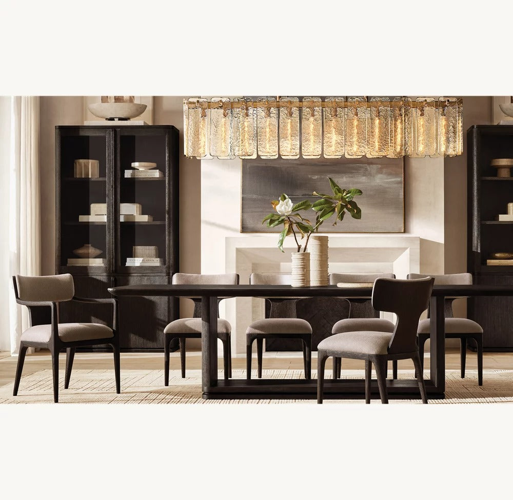 Calvane Glass Rectangular Chandelier 60"