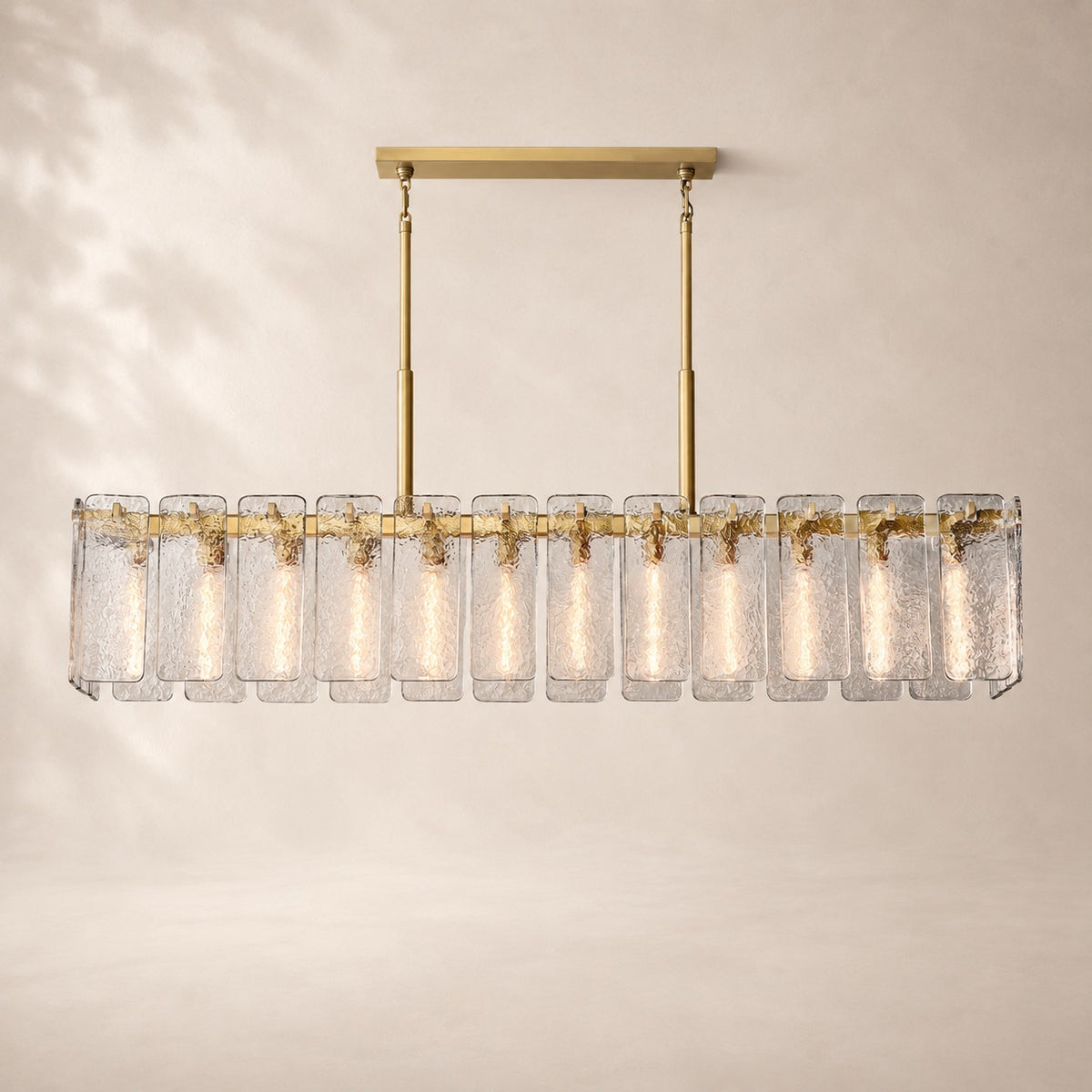 Calvane Glass Rectangular Chandelier 72"