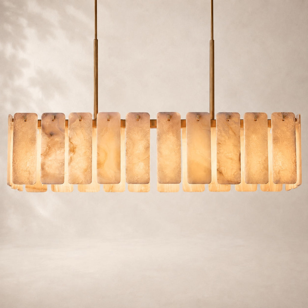 Calvane Onyx Rectangular Chandelier 60"