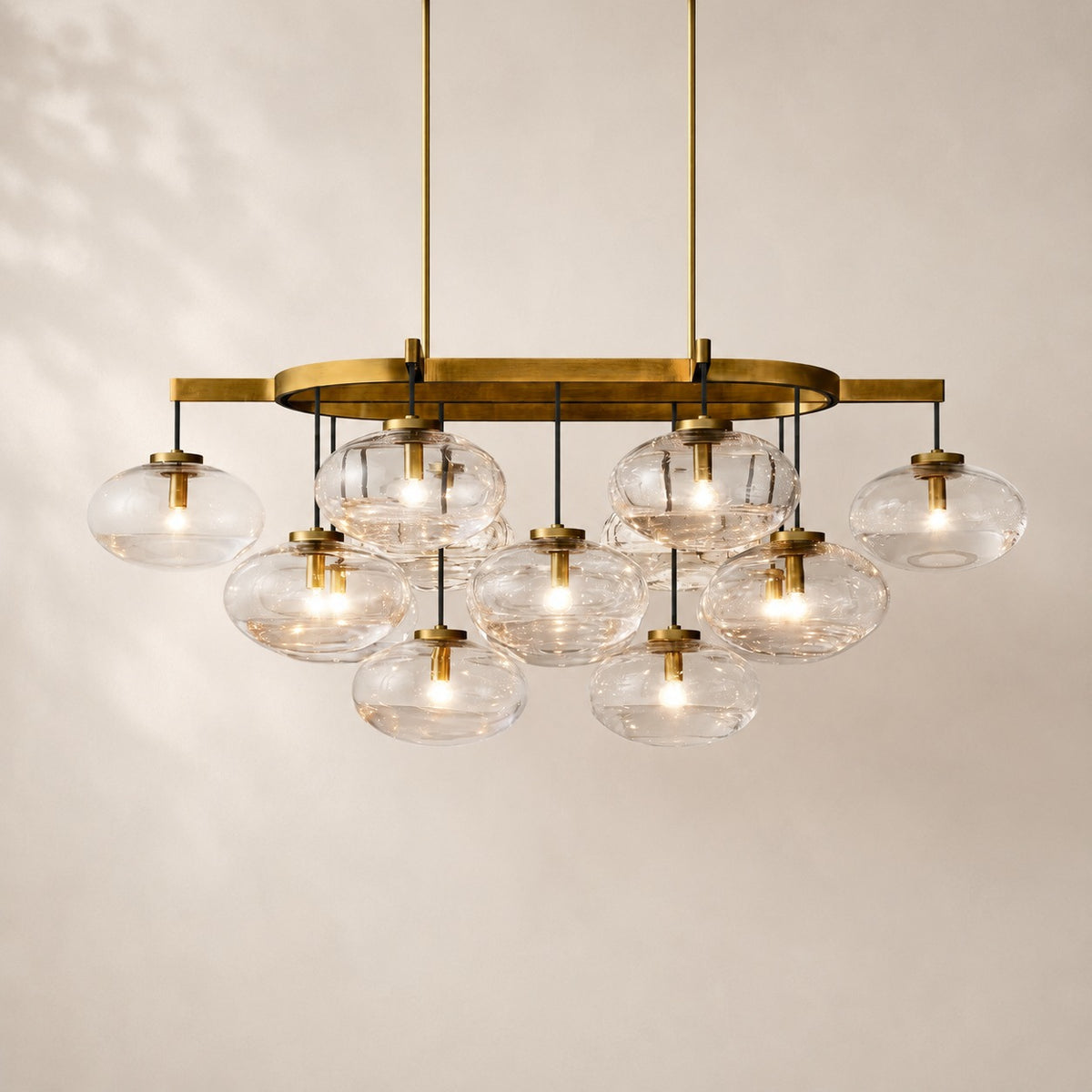 Calvette Clear Glass Linear Chandelier 54"