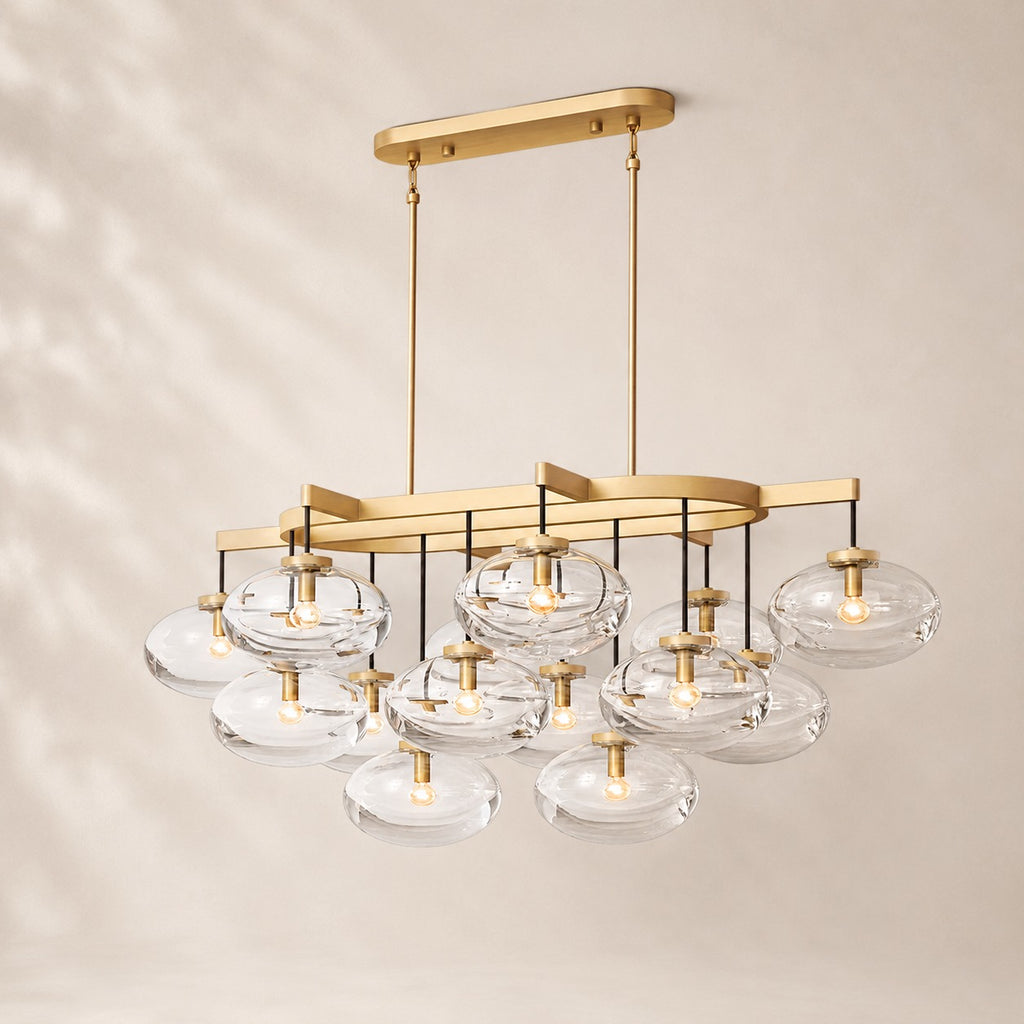 Calvette Clear Glass Linear Chandelier 54"