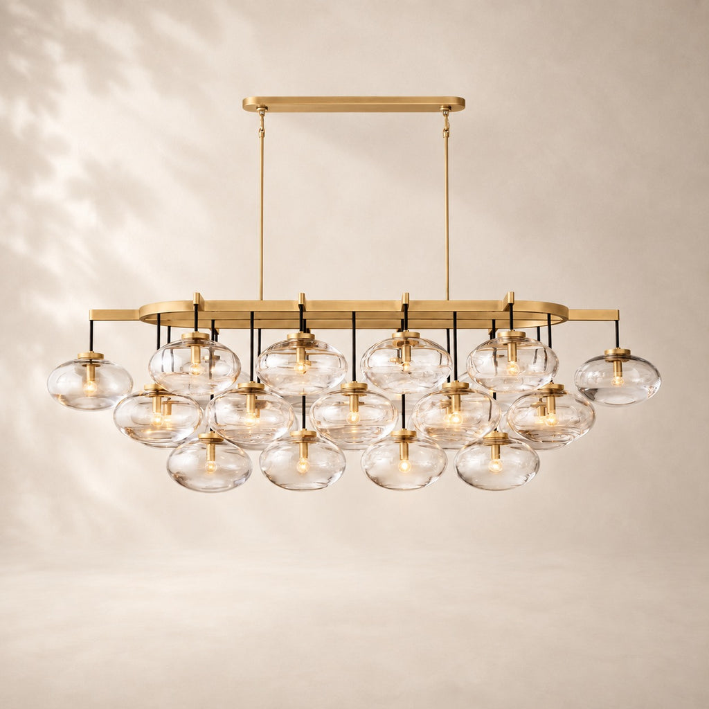Calvette Clear Glass Linear Chandelier 72"