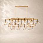 Calvette Clear Glass Linear Chandelier 72"