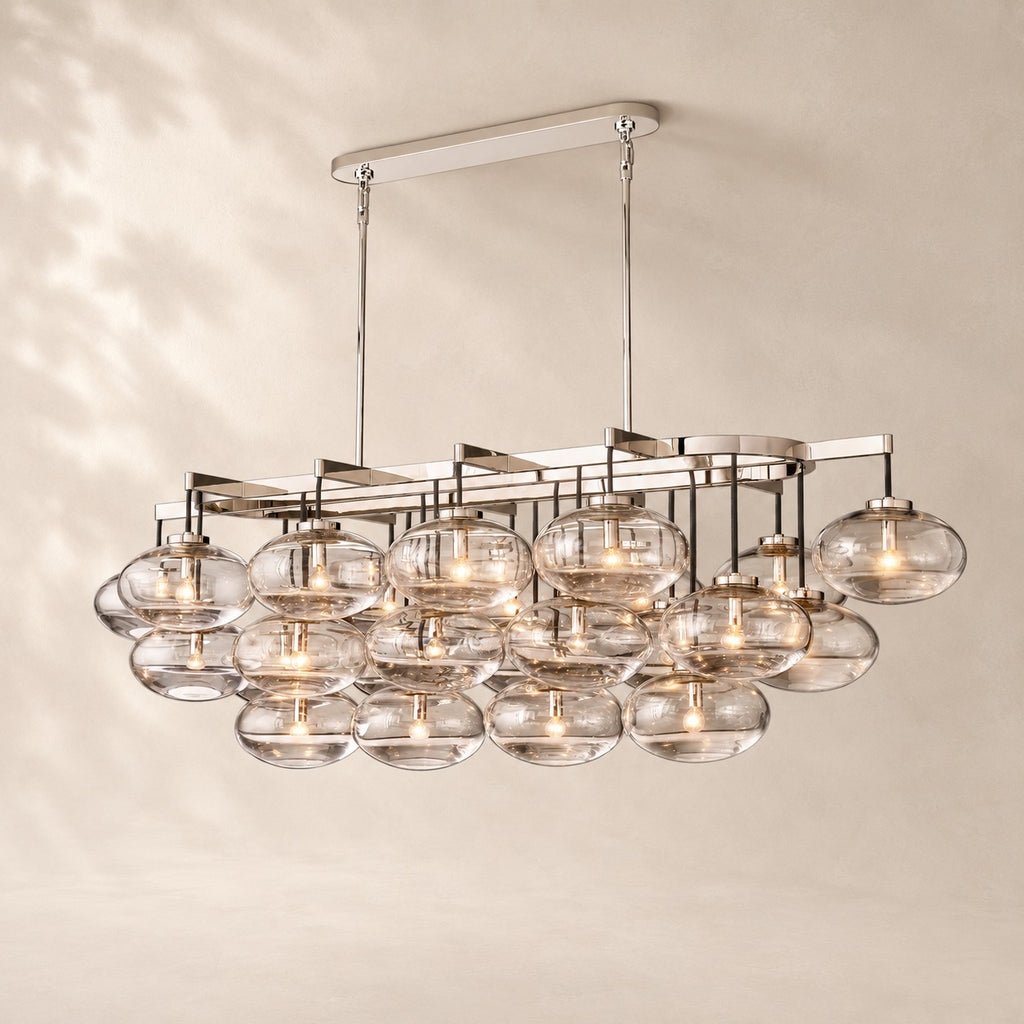 Calvette Clear Glass Linear Chandelier 72"