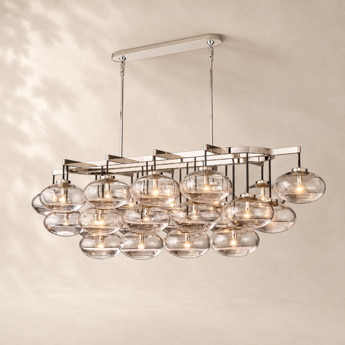 Calvette Clear Glass Linear Chandelier 72"