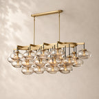 Calvette Clear Glass Linear Chandelier 72"