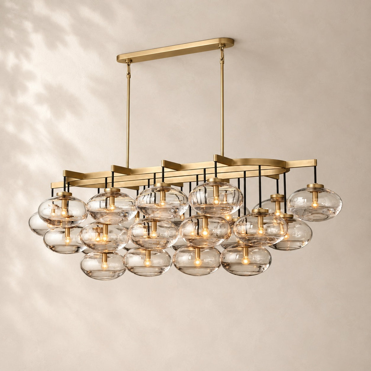 Calvette Clear Glass Linear Chandelier 72"
