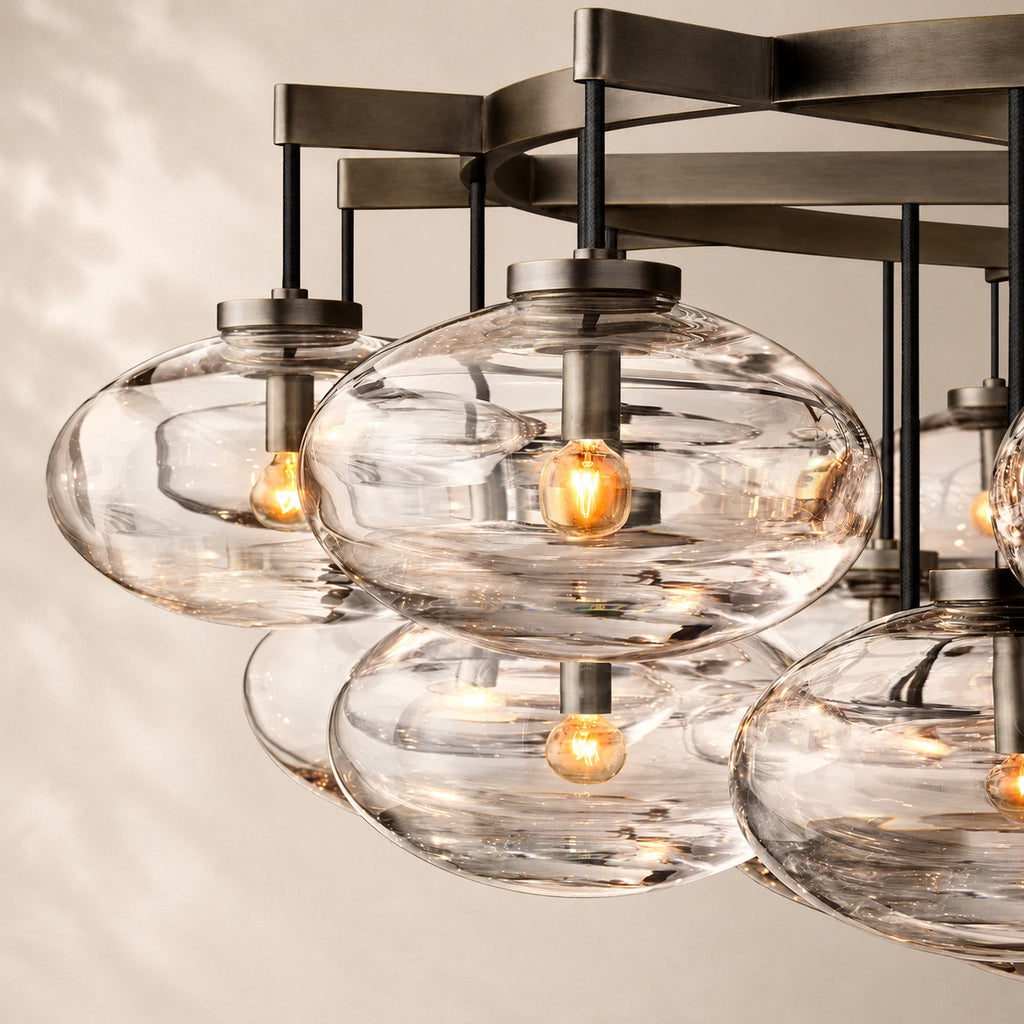 Calvette Clear Glass Linear Chandelier 72"