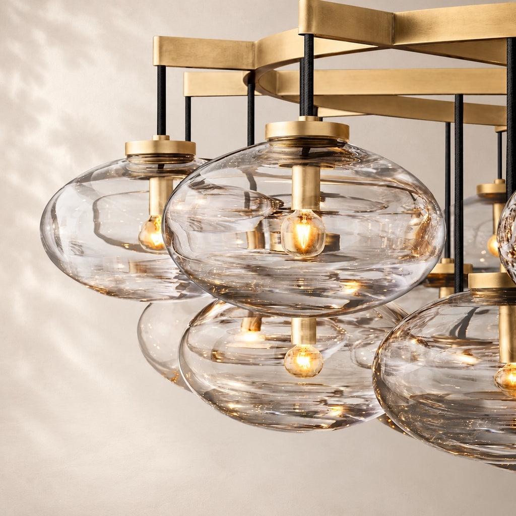 Calvette Clear Glass Linear Chandelier 72"