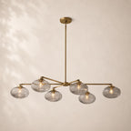 Calvette Clear Glass Mobile Linear Chandelier 60"