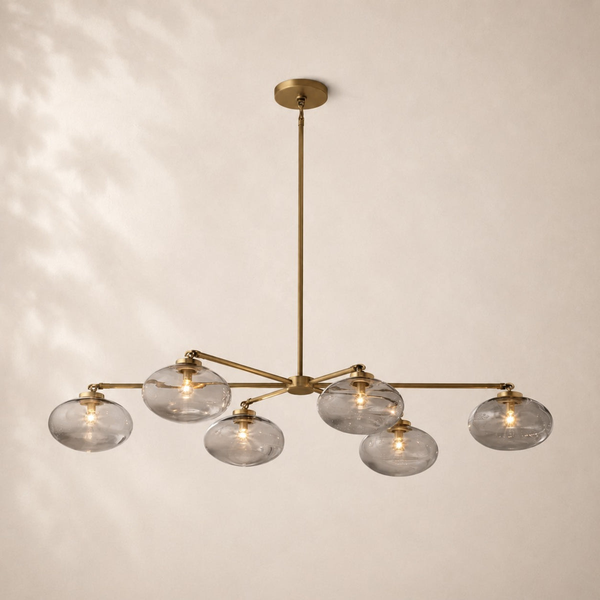 Calvette Clear Glass Mobile Linear Chandelier 60"