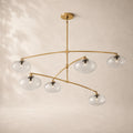 Calvette Clear Glass Mobile Round Chandelier 48"