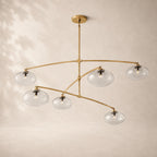 Calvette Clear Glass Mobile Round Chandelier 48"