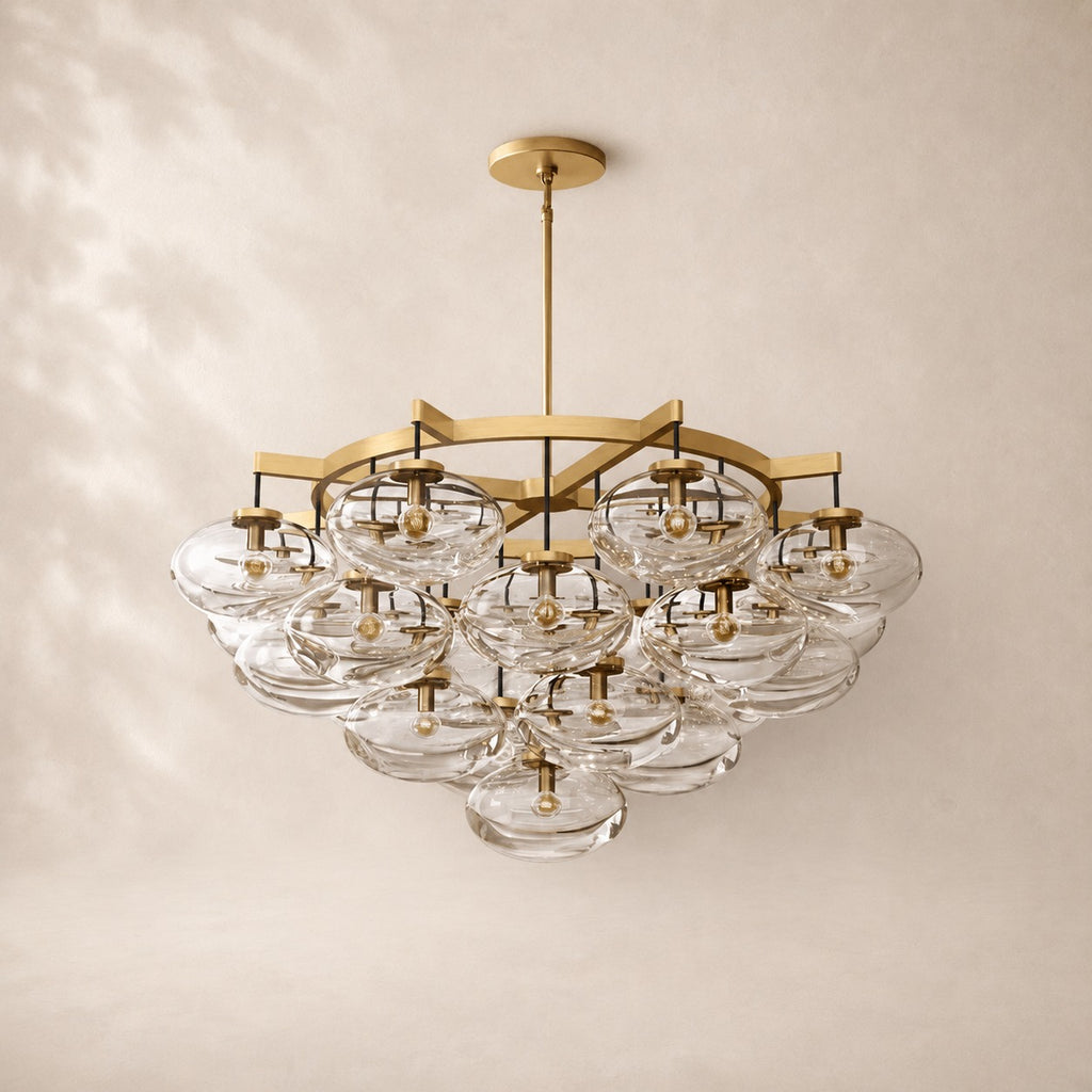 Calvette Clear Glass Round Chandelier 48"