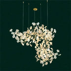 Ceramic Ginkgo Leaf Luxury Large Branch Chandelier