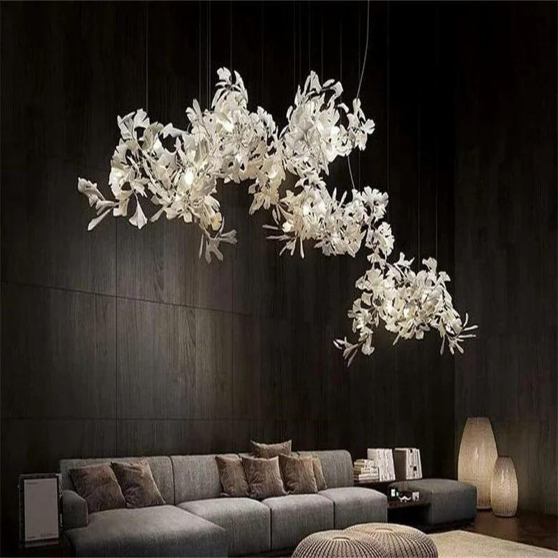 Ceramic Ginkgo Leaf Luxury Large Branch Chandelier