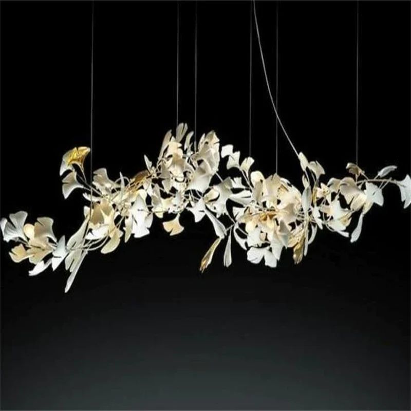 Ceramic Ginkgo Leaf Luxury Large Branch Chandelier