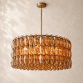 Chivara Amber Glass Round Chandelier 37"