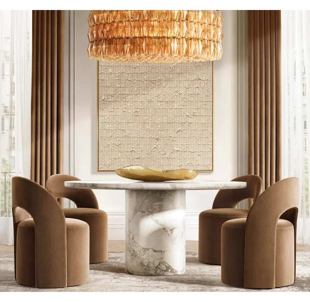 Chivara Amber Glass Round Chandelier 62"