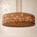 Chivara Amber Glass Round Chandelier 62"