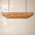 Chivara Amber Glass Tiered Rectangular Chandelier 74"