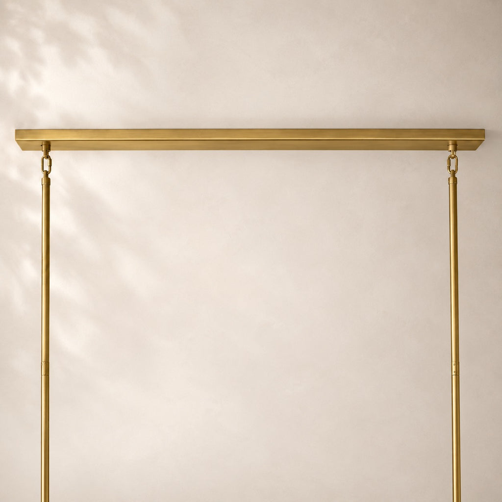 Chivara Amber Glass Tiered Rectangular Chandelier 74"