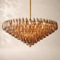 Chivara Amber Glass Tiered Round Chandelier 47"