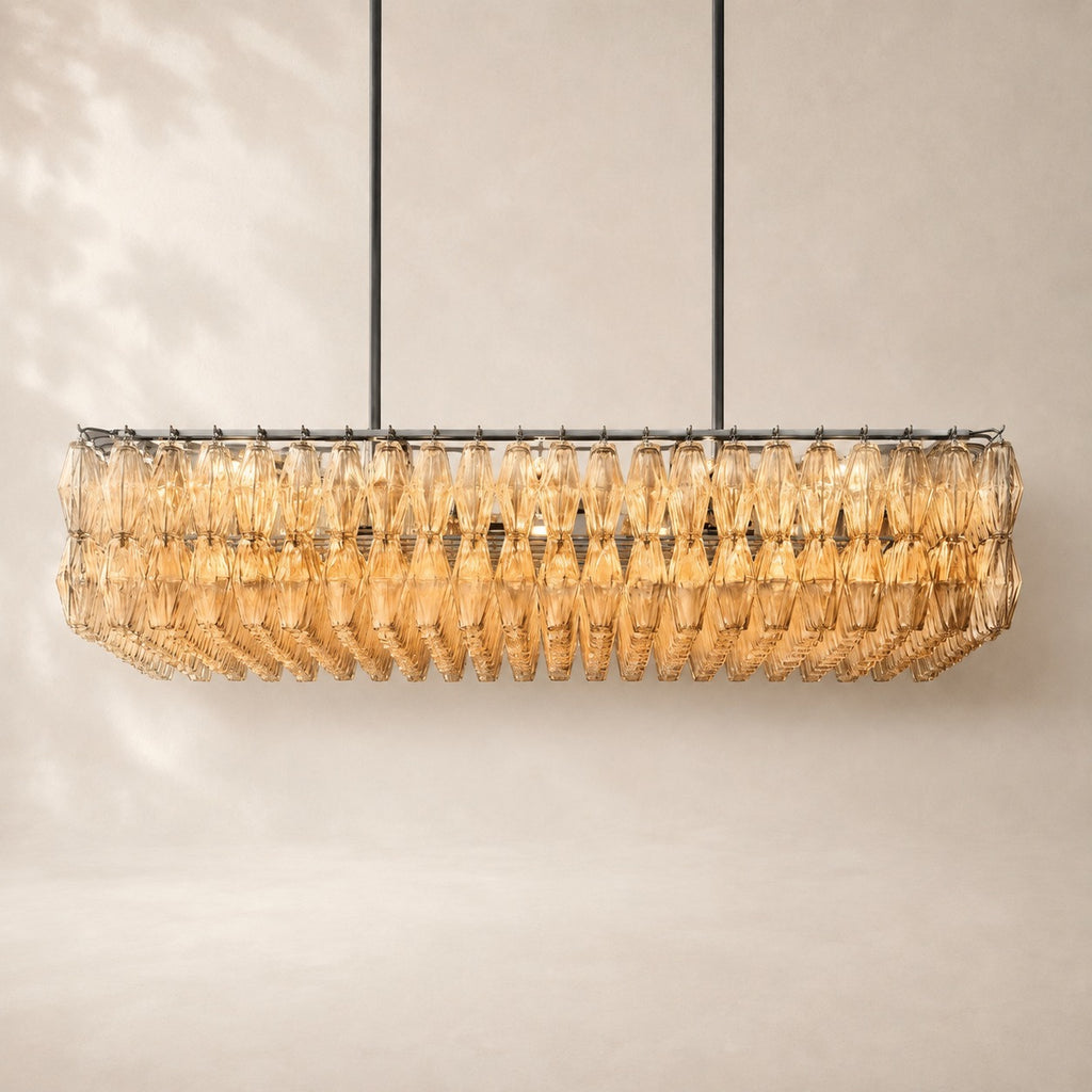 Chivara Clear Glass Rectangular Chandelier 54"