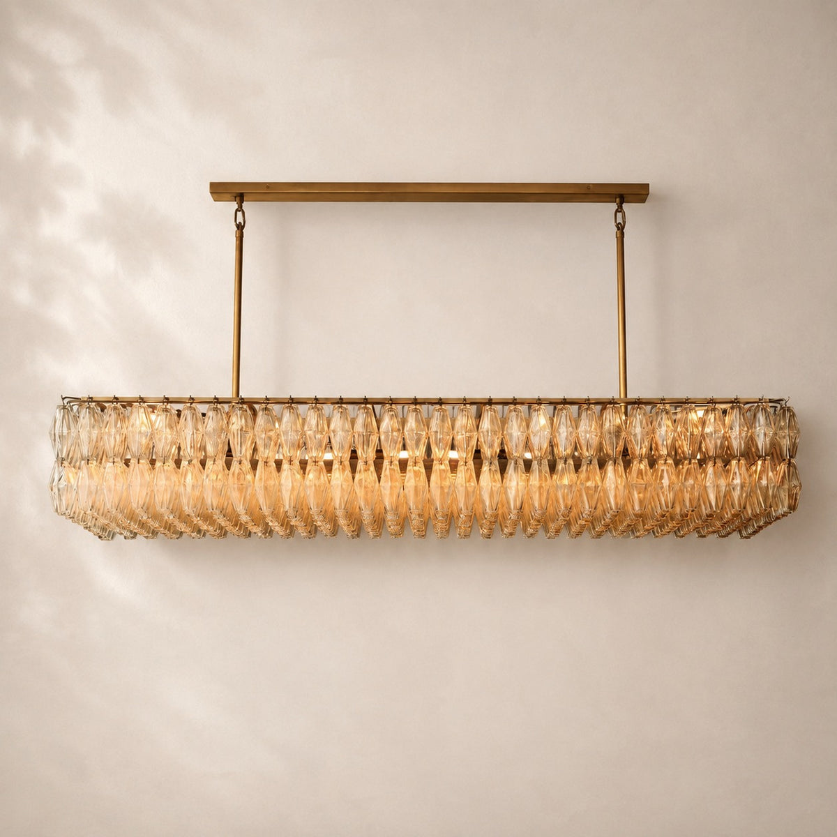 Chivara Clear Glass Rectangular Chandelier 74"