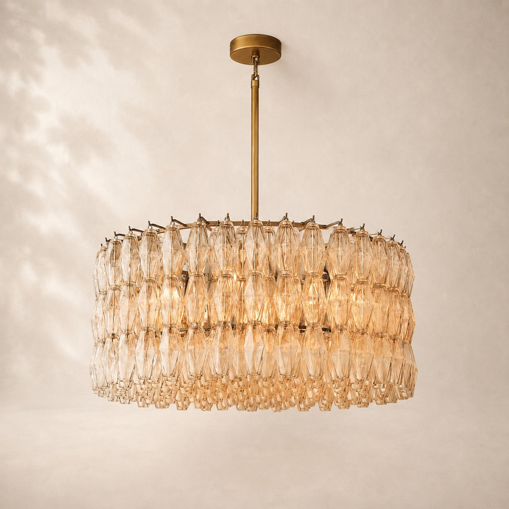 Chivara Clear Glass Round Chandelier 37"