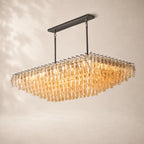 Chivara Clear Glass Tiered Rectangular Chandelier 54"