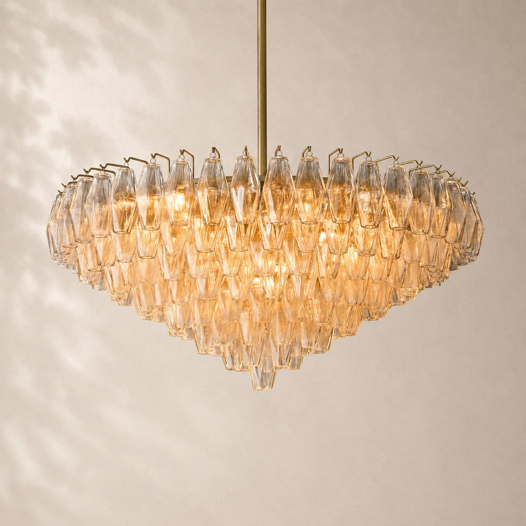 Chivara Clear Glass Tiered Round Chandelier 37"