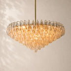 Chivara Clear Glass Tiered Round Chandelier 37"