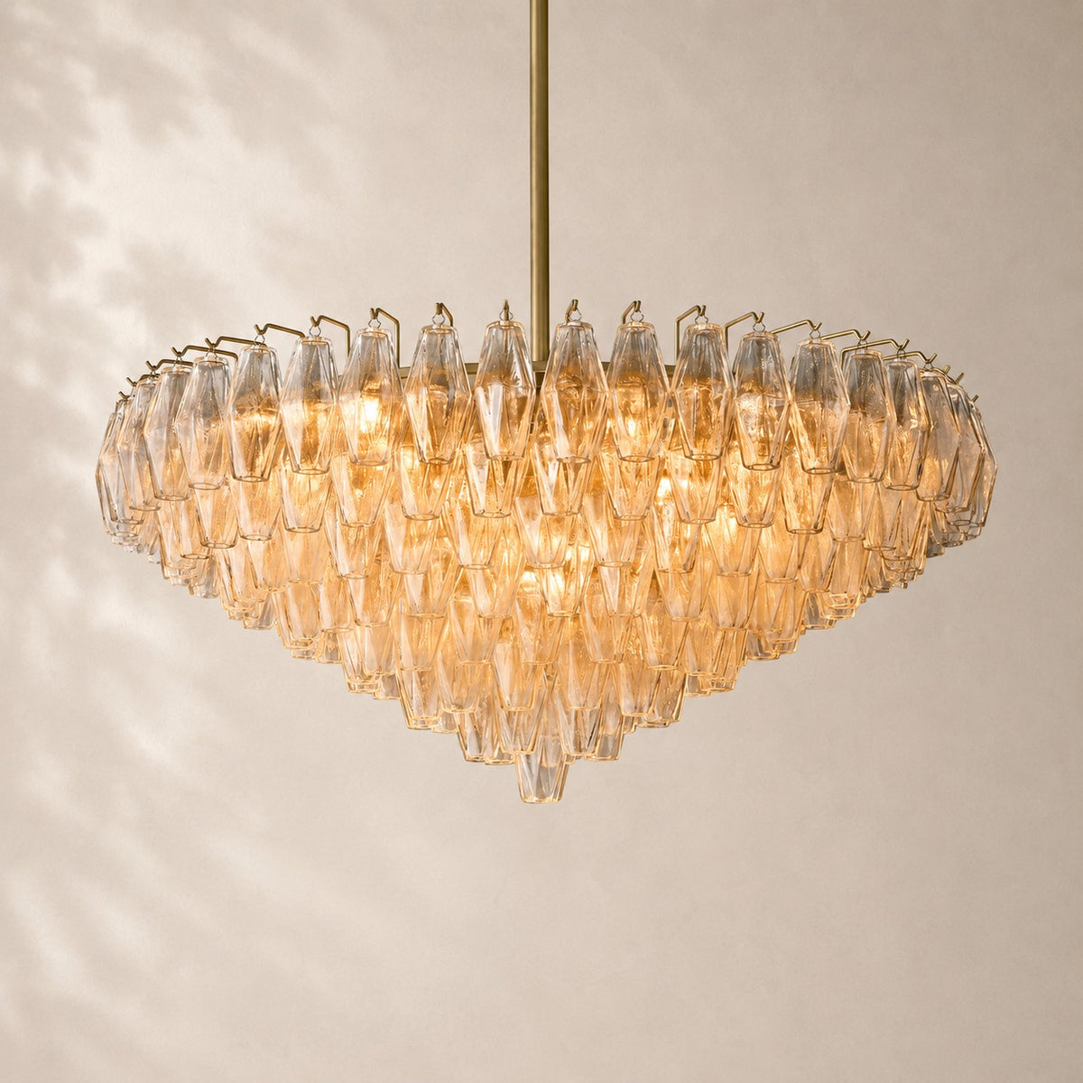 Chivara Clear Glass Tiered Round Chandelier 37"