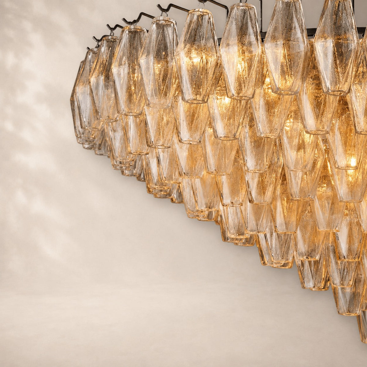 Chivara Clear Glass Tiered Round Chandelier 37"