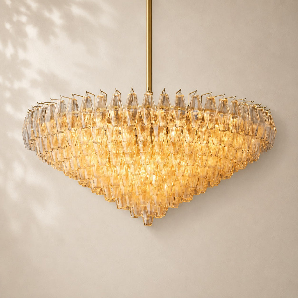 Chivara Clear Glass Tiered Round Chandelier 47"
