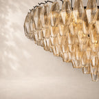 Chivara Clear Glass Tiered Round Chandelier 47"