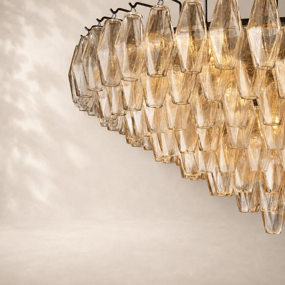 Chivara Clear Glass Tiered Round Chandelier 47"
