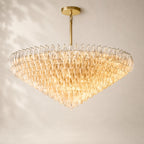Chivara Clear Glass Tiered Round Chandelier 62"