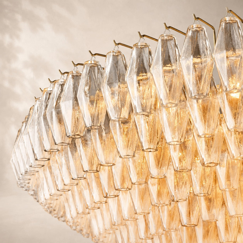 Chivara Clear Glass Tiered Round Chandelier 62"