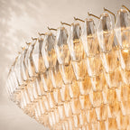 Chivara Clear Glass Tiered Round Chandelier 62"