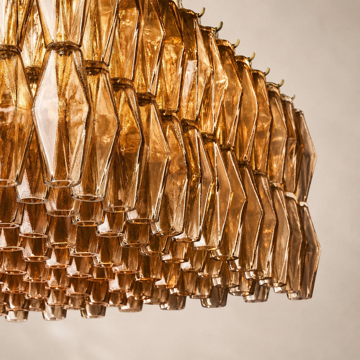 Chivara Amber Glass Rectangular Chandelier 54"