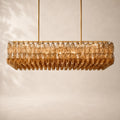 Chivara Amber Glass Rectangular Chandelier 74"
