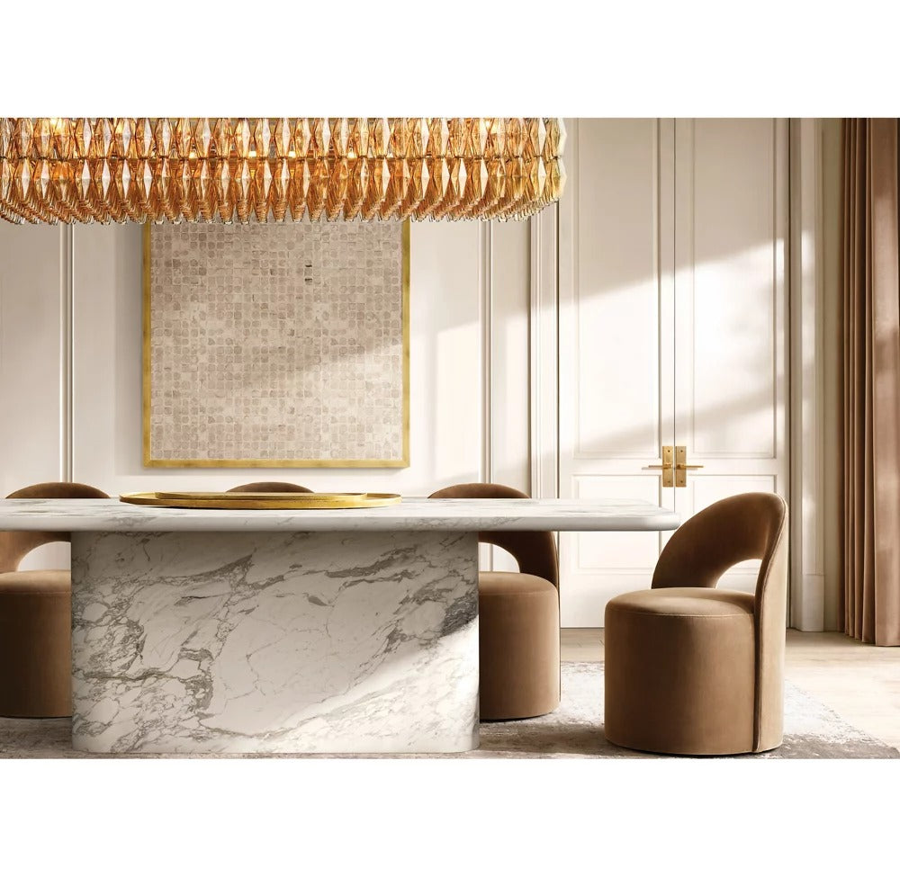 Chivara Amber Glass Rectangular Chandelier 74"
