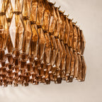 Chivara Amber Glass Rectangular Chandelier 74"