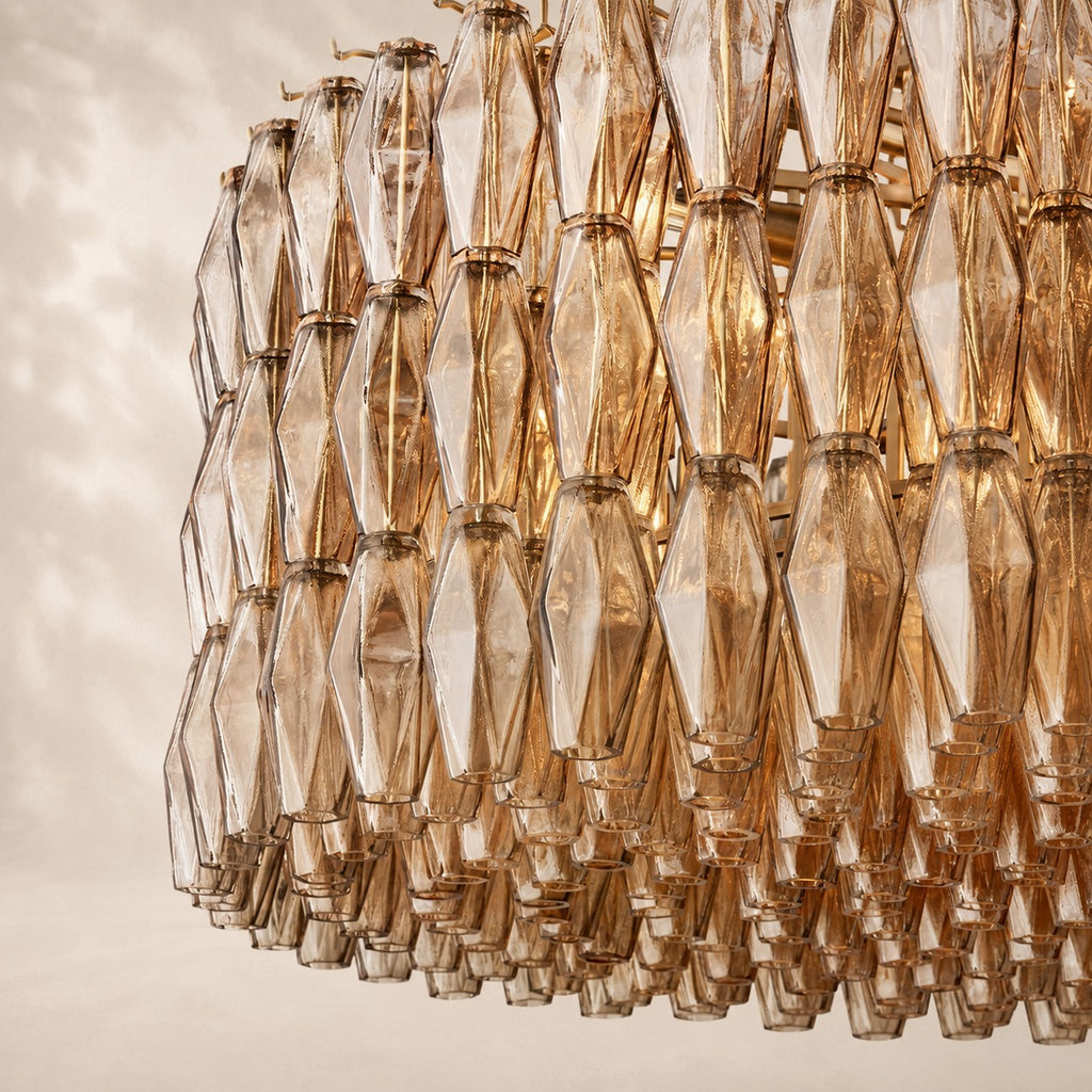 Chivara Amber Glass Round Chandelier 47"