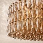 Chivara Amber Glass Round Chandelier 47"